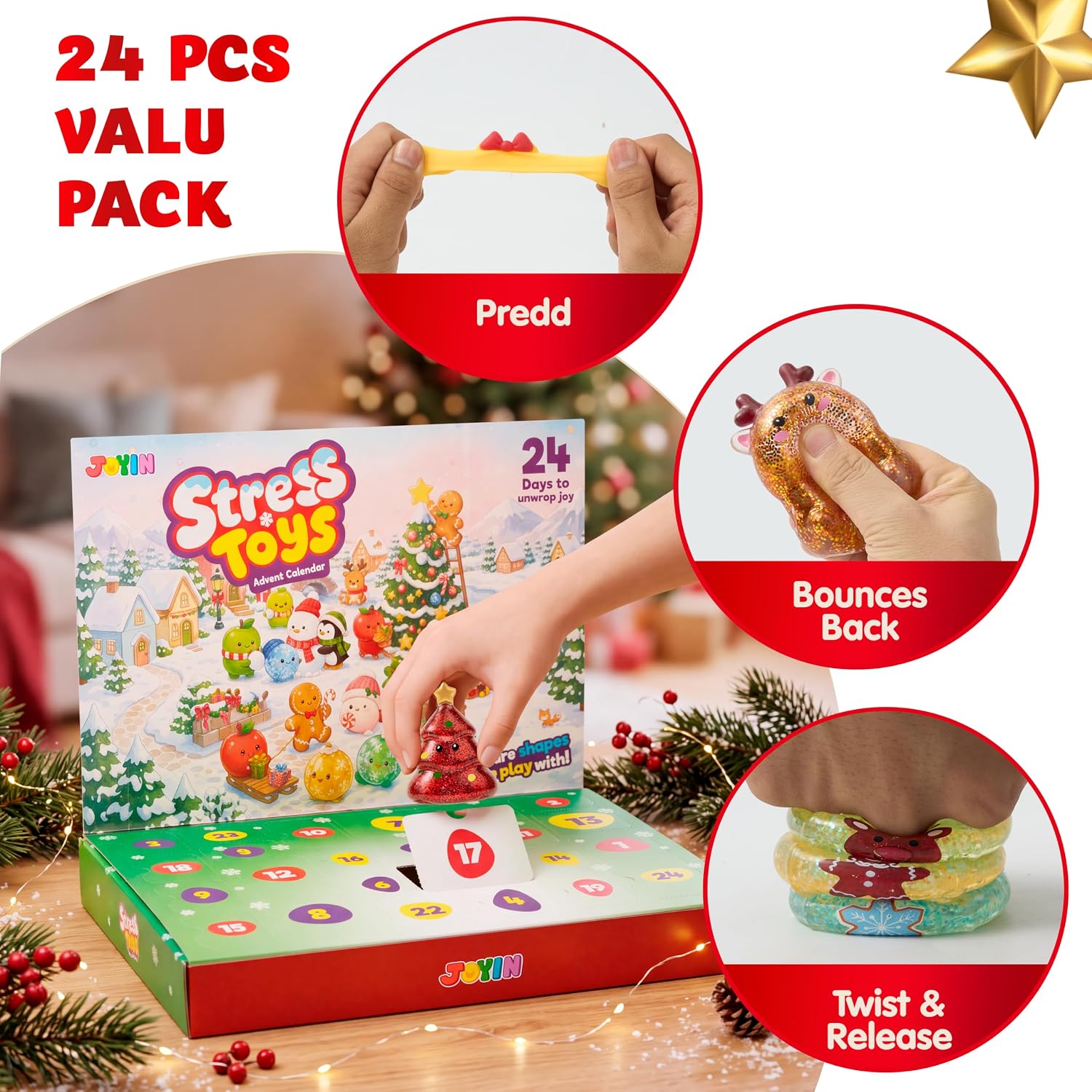 JOYIN Advent Calendar 2026 Christmas Stress Relief Toy 24PCS