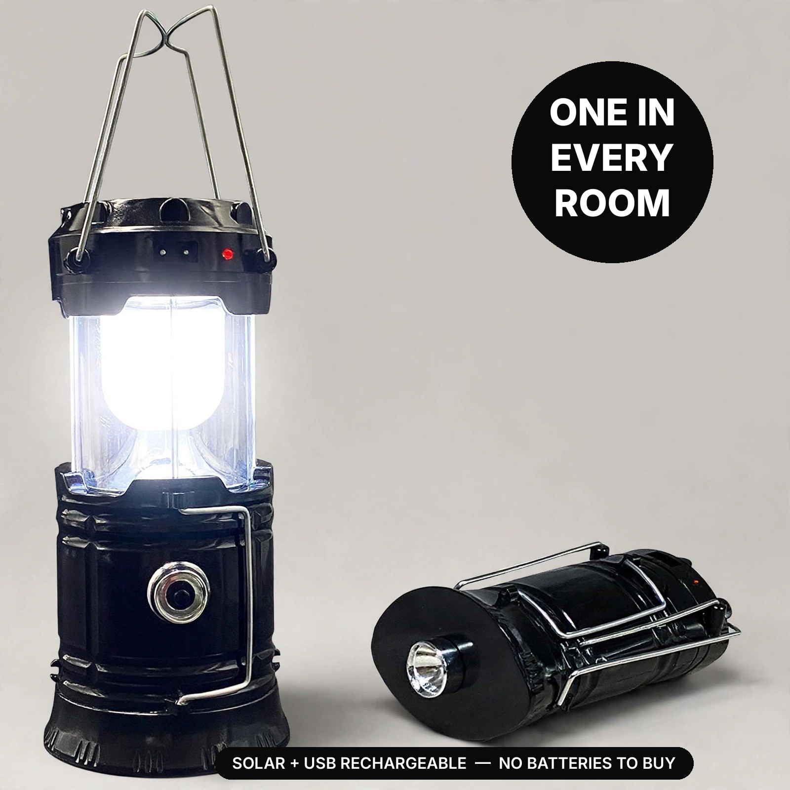 PullLight collapsible LED lantern lit — one in every room