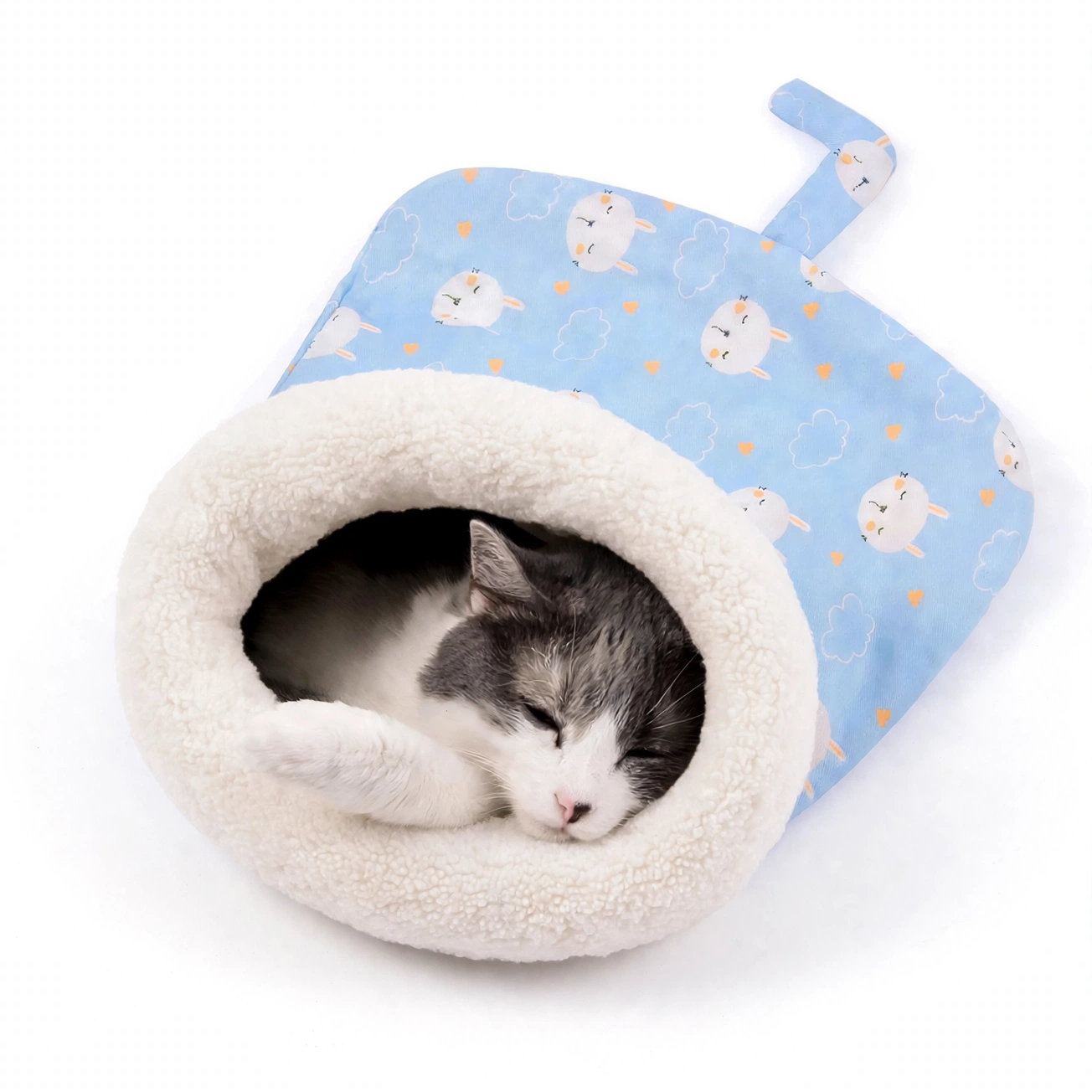 SnugHug™ Cozy Pet Bed in a soft and colorful home setting